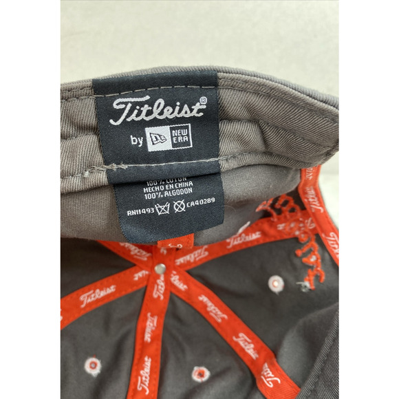 Titleist New Era Hat Golf Athleisure Cap Casual Adjustable Strap Orange & Gray - Picture 6 of 8
